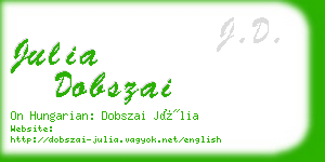 julia dobszai business card